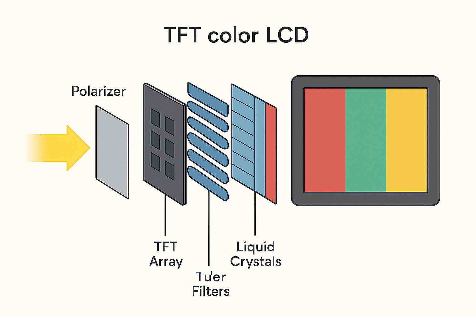 TFT液晶屏是什么？LCD薄膜晶体管液晶显示器