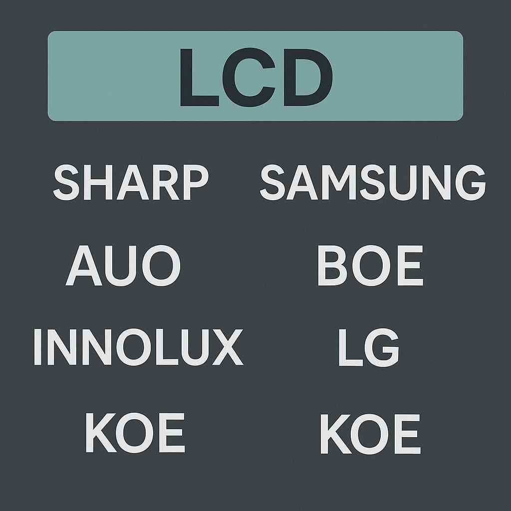 LCD液晶屏厂家代号识别表