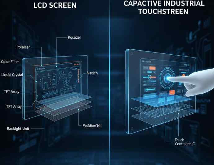 LCD液晶屏和电容式工业触摸屏是一样的吗？