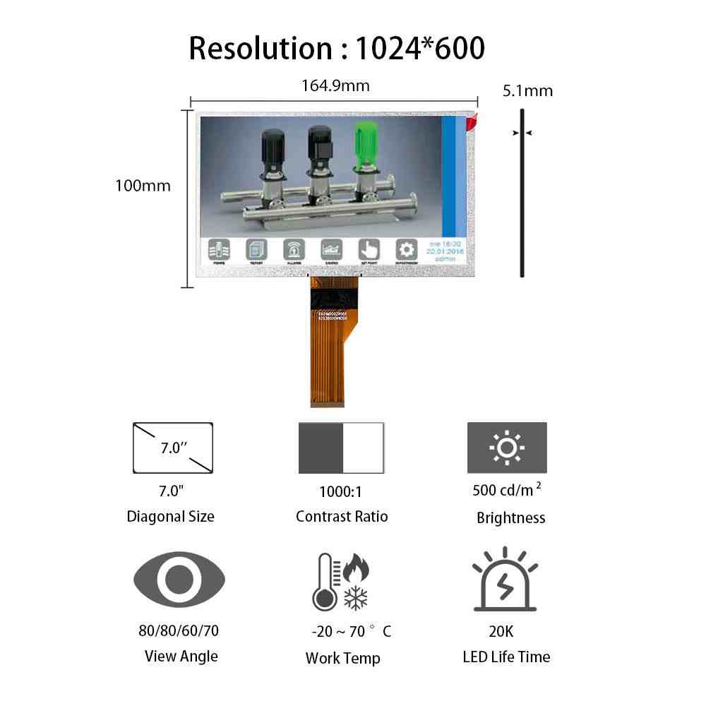 NJ070NA-23A群创7寸车载显示液晶屏,排线怎么核对