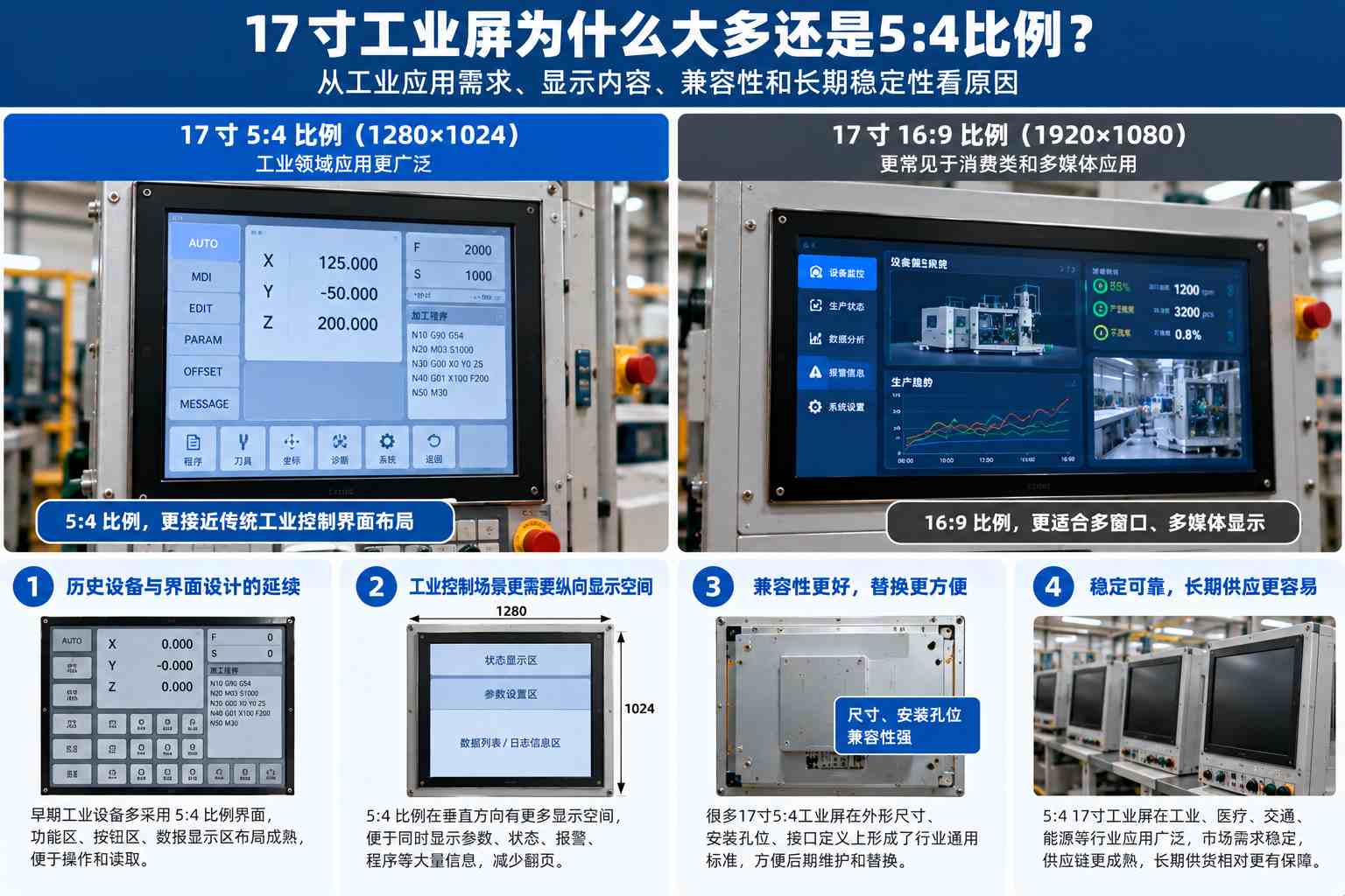 17寸工业屏为什么大多还是5:4比例？为什么没有全面换成16:9？